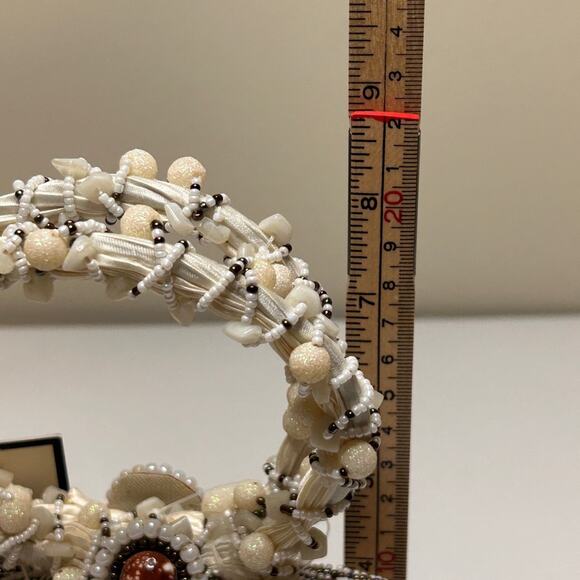 Expressions NYC Beaded Evening Bag Gold & Amber Floral Handle NWT - Picture 5 of 9